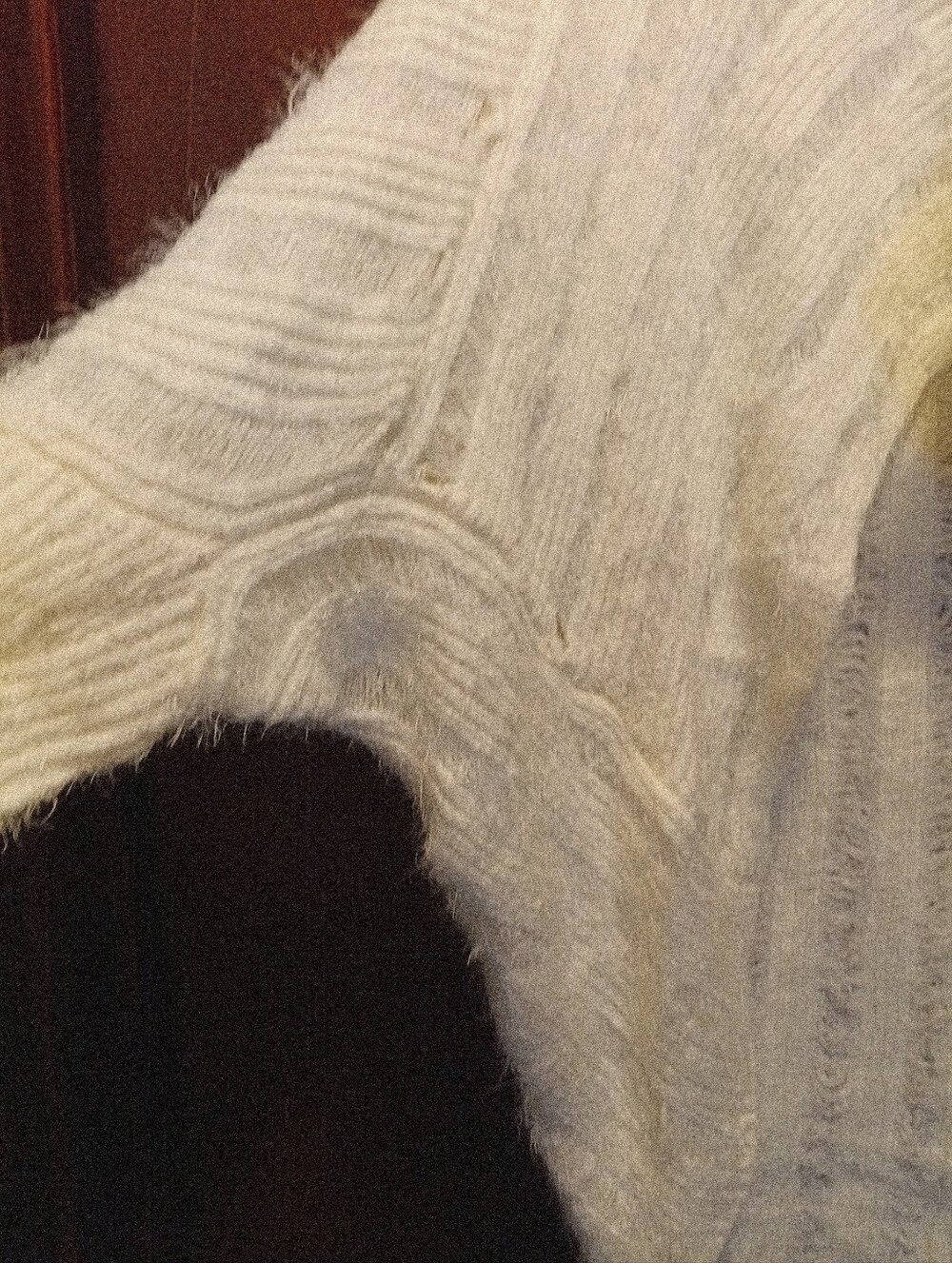 Hayden LA Dolman Sleeve Open Front Fuzzy Cardigan Size S/M Oversized Cream - Picture 3 of 6